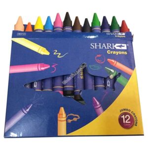 SHARK Jumbo Wax Crayons – 12 in a Pack
