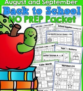 Back to School NO PREP Math and Literacy Packet (Kindergarten)