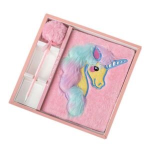 Unicorn Fur Hardcover Diary with Pom Pen – Gift Set