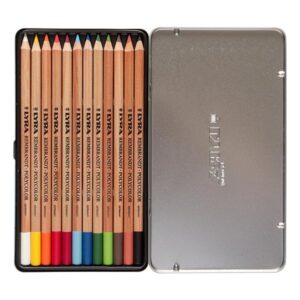 Lyra Poly color pastel pencil tin box of 12 pcs