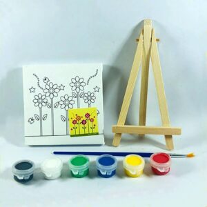 Mini Canvas And Wood Easel Set For Art Painting Drawing