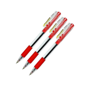 Piano Needle Point Ball Pen 0.8mm – Red (10 pcs)